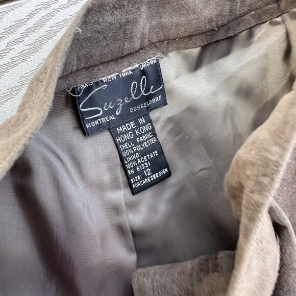 Vintage Suede Vest  and Pants  matching Set Green Suzelle Size 12 - Picture 5 of 10